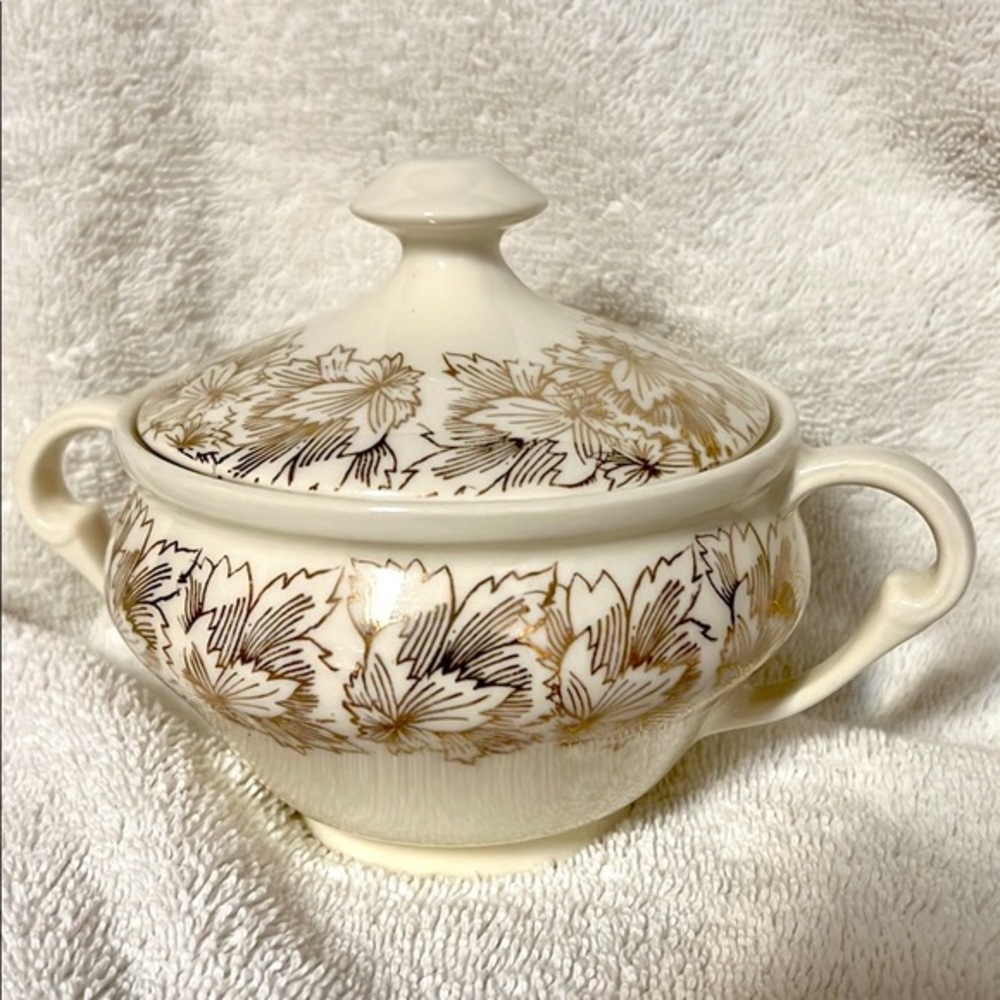 King Quality Vintage 22K Gold Sugar Bowl 4.50 x 6 x 5